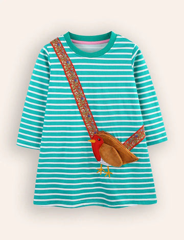 Chick Appliqué Bag Dress